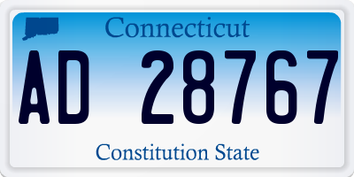 CT license plate AD28767
