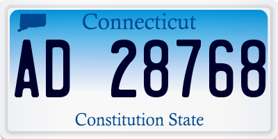CT license plate AD28768