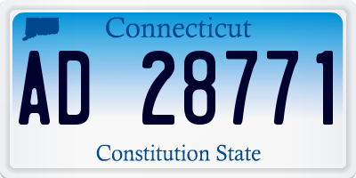 CT license plate AD28771