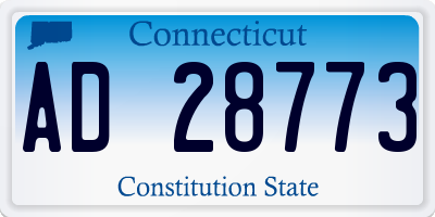 CT license plate AD28773