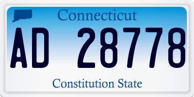 CT license plate AD28778