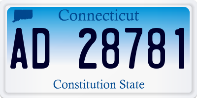 CT license plate AD28781