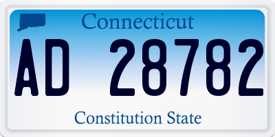 CT license plate AD28782