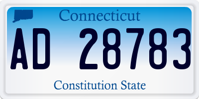 CT license plate AD28783