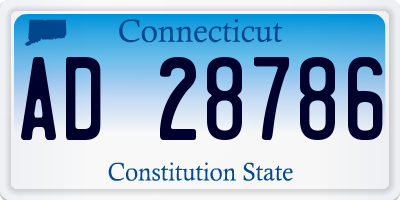 CT license plate AD28786