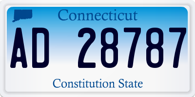 CT license plate AD28787