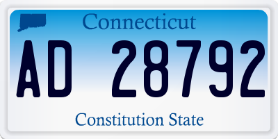 CT license plate AD28792
