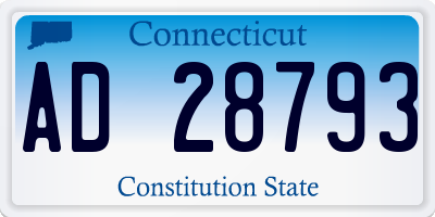 CT license plate AD28793