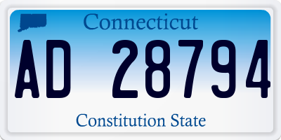 CT license plate AD28794