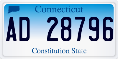 CT license plate AD28796