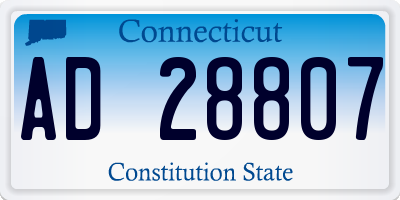 CT license plate AD28807