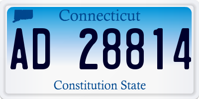 CT license plate AD28814
