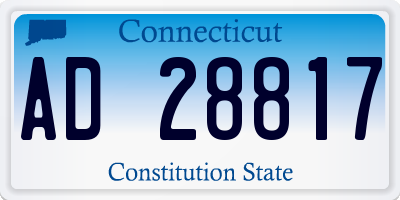 CT license plate AD28817