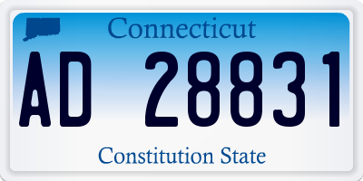 CT license plate AD28831