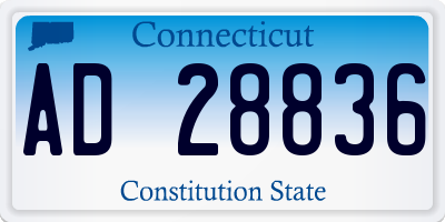 CT license plate AD28836
