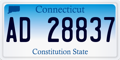 CT license plate AD28837