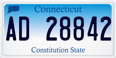 CT license plate AD28842