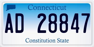 CT license plate AD28847