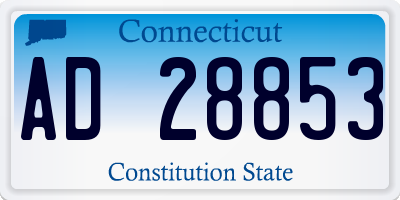 CT license plate AD28853