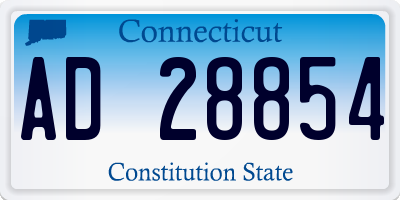 CT license plate AD28854