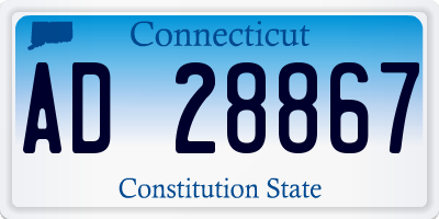 CT license plate AD28867