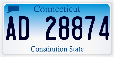 CT license plate AD28874