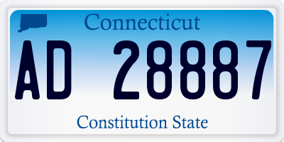 CT license plate AD28887