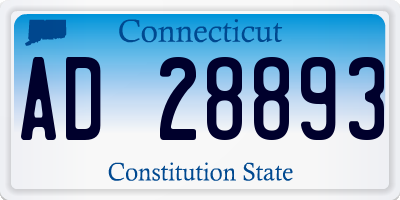 CT license plate AD28893
