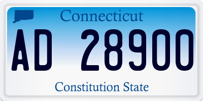 CT license plate AD28900