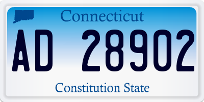 CT license plate AD28902