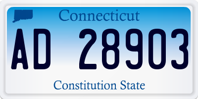 CT license plate AD28903