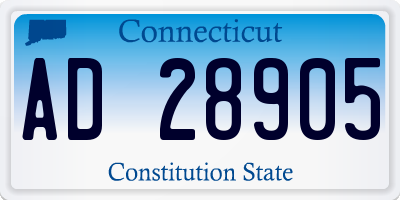 CT license plate AD28905