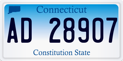 CT license plate AD28907