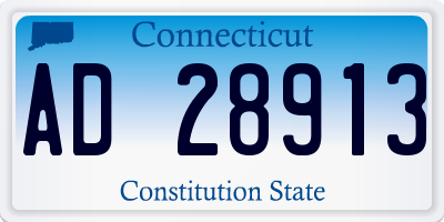 CT license plate AD28913