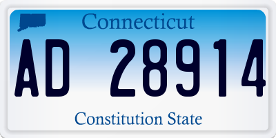 CT license plate AD28914