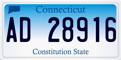 CT license plate AD28916