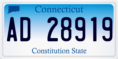 CT license plate AD28919