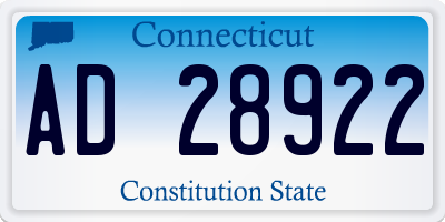 CT license plate AD28922