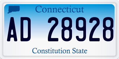 CT license plate AD28928