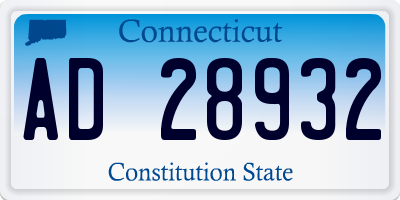 CT license plate AD28932