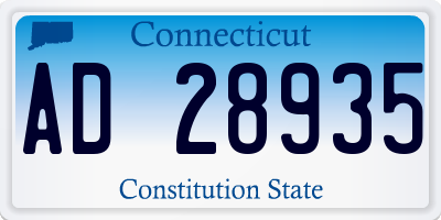 CT license plate AD28935