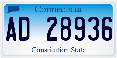 CT license plate AD28936
