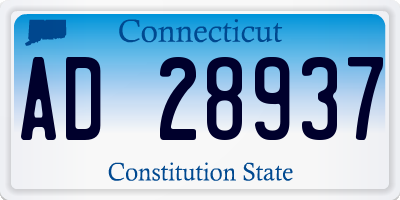 CT license plate AD28937