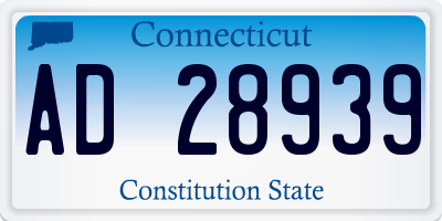 CT license plate AD28939