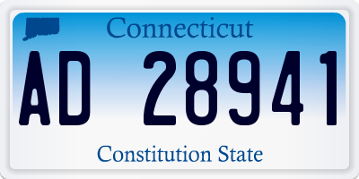 CT license plate AD28941