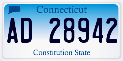 CT license plate AD28942