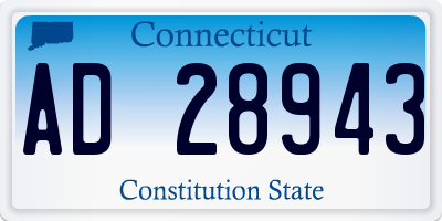 CT license plate AD28943