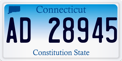 CT license plate AD28945