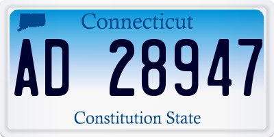 CT license plate AD28947