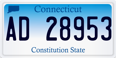 CT license plate AD28953